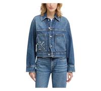Calvin Klein Jeans - Cropped Boxy Denim Jacket - - Jackets - Donna - Blu - S
