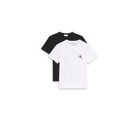 Calvin Klein Donna T-Shirt Maniche Corte Confezione da 2 Logo Tee con Scollo Rotondo, Multicolore (Black/Brilliant White), S