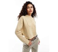 Calvin Klein Jeans Women's Logo Intarsia Regular Sweater Pullover Sweater, Pale Khaki, XL