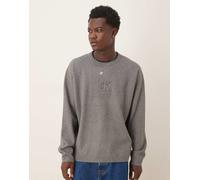 Calvin Klein Jeans - Maglione grigio con logo in rilievo al centro 48