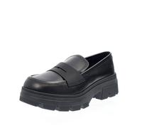 Calvin Klein Jeans Mocassini In Pelle Con Suola Carrarmato Nero - Donna Scarpe