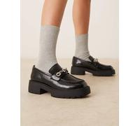 Calvin Klein Jeans - Mocassini in pelle neri con suola spessa e catenina-Nero 38