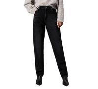 Calvin Klein Donna Jeans Mom Jean Tapered Fit, Nero (Denim Black), 26W/30L