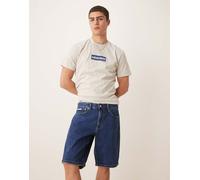 Calvin Klein Uomo Pantaloncini in Jeans Regular in Cotone, Blu (Denim Dark), 30W