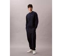 Calvin Klein Uomo Pantaloni da Jogging Premium Terry Monogram con Coulisse, Blu (Dark Sapphire), L