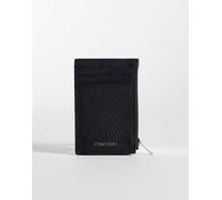 Calvin Klein Jeans - Portacarte nero laminato in rilievo con zip One Size