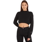 Calvin Klein Jeans Pullover Donna Short Lambswool Pullover in Maglia, Nero (Ck Black), L