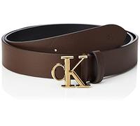 Calvin Klein Jeans Rounded Mono Plaque Belt 35 mm, Cintura, Uomo, 90, Marrone (Chesnut)