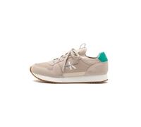 Calvin Klein Jeans Runner Sock Laceup NY-Lth Ym0ym00553, Sneaker da Corsa Uomo, Verde (Eggshell/Bahama Green), 44 EU