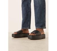 Calvin Klein Flatf SNDL Lth MG Hw0hw03026, Sandali Piatti Donna, Black (Triple Black), 40 EU