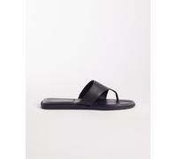 Calvin Klein Jeans - Sandali infradito bassi in pelle neri-Nero 41