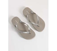 Calvin Klein Jeans - Sandali infradito flatform color crema metallizzato-Bianco 41