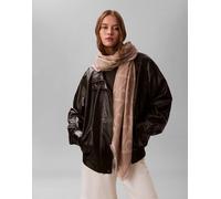 Calvin Klein Jeans - Sciarpa squadrata color cuoio con stampa del logo-Marrone One Size