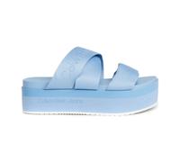 Calvin Klein Jeans, ,Shoes ,Donna ,Blu ,41 EU Sandalia piatta blu con cinghie in tessuto