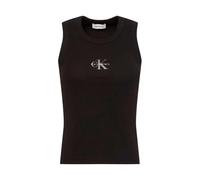 Calvin Klein Jeans - SL Monogram Rib Tank - - Tops - Donna - Nero - S