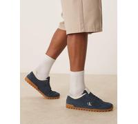 Calvin Klein Jeans - Sneakers stile runner basse in camoscio blu navy con suola in gomma 44