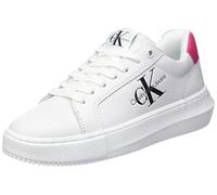 Calvin Klein Jeans Sneakers Suola Grossa Donna Chunky Cupsole Laceup Scarpe, Bianco (White/Raspberry Sorbet), 41 EU