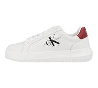 Calvin Klein Jeans Sneakers Suola Grossa Uomo Chunky Cupsole Monologo Scarpe, Bianco (White/Merlot), 44 EU