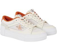 Calvin Klein Jeans Sneakers Vulcanizzate Donna Bold Vulc Flat Laceup Scarpe, Avorio (Bright White/Creamy White/Sun Baked), 39 EU