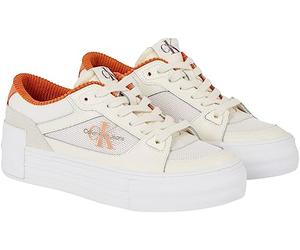 Calvin Klein Jeans Sneakers Vulcanizzate Donna Bold Vulc Flat Laceup Scarpe, Avorio (Bright White/Creamy White/Sun Baked), 39 EU