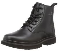 Calvin Klein Jeans Stivali Mezza Gamba Donna Eva Mid Lace Up Boot Pelle, Nero (Triple Black), 39 EU