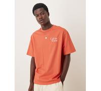 Calvin Klein Jeans - T-shirt arancione bruciato con logo sul petto 48
