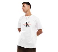 Calvin Klein Uomo T-shirt Maniche Corte Monologo Shift Tee in Cotone, Bianco (Bright White), M