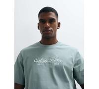Calvin Klein Jeans - T-shirt color pistacchio con scritta centrale-Verde 48