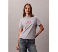 Calvin Klein Jeans - T-shirt grigia con logo-Grigio 2XS