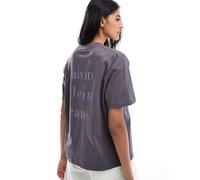 Calvin Klein Jeans - T-shirt grigia con stampa del logo sul retro-Grigio M