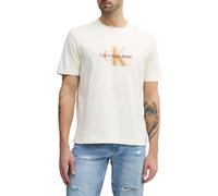 Calvin Klein Uomo T-shirt Maniche Corte Monologo Shift Tee in Cotone, Beige (Tofu), XL