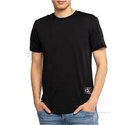 Calvin Klein Jeans T-Shirt Maniche Corte Uomo Badge Turn Up Sleeve Scollo Rotondo, Nero (CK Black), XS
