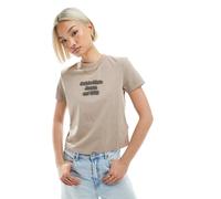 Calvin Klein Jeans - T-shirt mini color talpa slavato con logo in rilievo-Neutro L