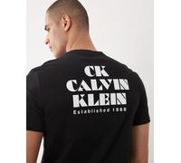 Calvin Klein Jeans - T-shirt nera con grafica resort-Nero 44