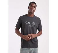Calvin Klein Jeans - T-shirt nera con grafica sul petto-Nero 46