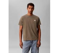 Calvin Klein Jeans - T-shirt oliva con logo a stemma-Verde 54