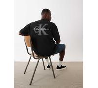 Calvin Klein Jeans - T-shirt oversize nera con logo a monogramma in rilievo-Nero 50