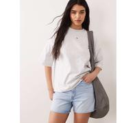 Calvin Klein Jeans - T-shirt oversize squadrata grigio chiaro con etichetta intessuta L