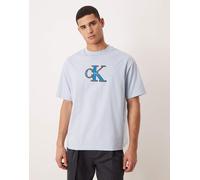 Calvin Klein Jeans - T-shirt senza maniche blu con monogramma del logo 50