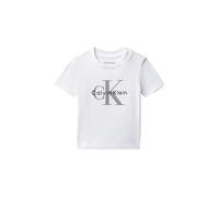 Calvin Klein T-Shirt Bianca Girocollo con Logo per Neonato (IT, Numero, 68, Regular, Bambino, Bianco)