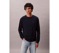 Calvin Klein LS Easy Monogram Tee LV04RD247G T-Shirt da Uomo, Blu (Zaffiro Scuro), S, Blu (Zaffiro Scuro), S