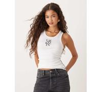 Calvin Klein Jeans - Top senza maniche bianco con logo sul davanti 2XS