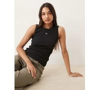 Calvin Klein Donna Canotta Woven Label Cut-out sul Retro, Nero (Black), XL