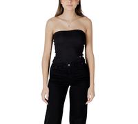 Calvin Klein Jeans, ,Tops ,Donna ,Nero ,M Woven Label Rib Top
