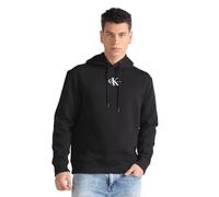 Calvin Klein Jeans Uomo Felpa Monologo con Cappuccio, Nero (Ck Black), XL