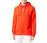 Calvin Klein Jeans Uomo Felpa Monologo con Cappuccio, Rosso (Fiery Red), M