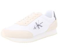 Calvin Klein Jeans Uomo Sneakers da Runner Retro Su-Ny Mono Scarpe Sportive, Multicolore (Bright White/C White/Charcoal Grey), 41