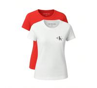 CALVIN KLEIN JEANS Women's Durable Comfortable Versatile Sports all'aperto Training White J20J219734-XNI L,M,S,XSLettere,A strisceCotone