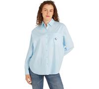 Calvin Klein Jeans Woven Label Relaxed Shirt J20J222610 Top in Tessuto, Blu (Keepsake Blue), L Donna
