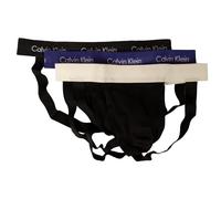 Calvin Klein Jock Strap Uomo CK Confezione 3 Sospensorio Slip Elastico a Vista Articolo NB3363A, H4X B.ptm Gry, spc Blu, vprs Gry WBS, Size L/in 36-38 / cm.91-97